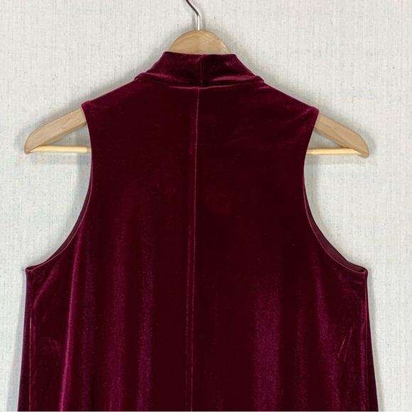 Maurices~Women's Boho Sleeveless Hi‎ Neck Embossed Velvet Mini Shift Dress~Sz S - Picture 7 of 10